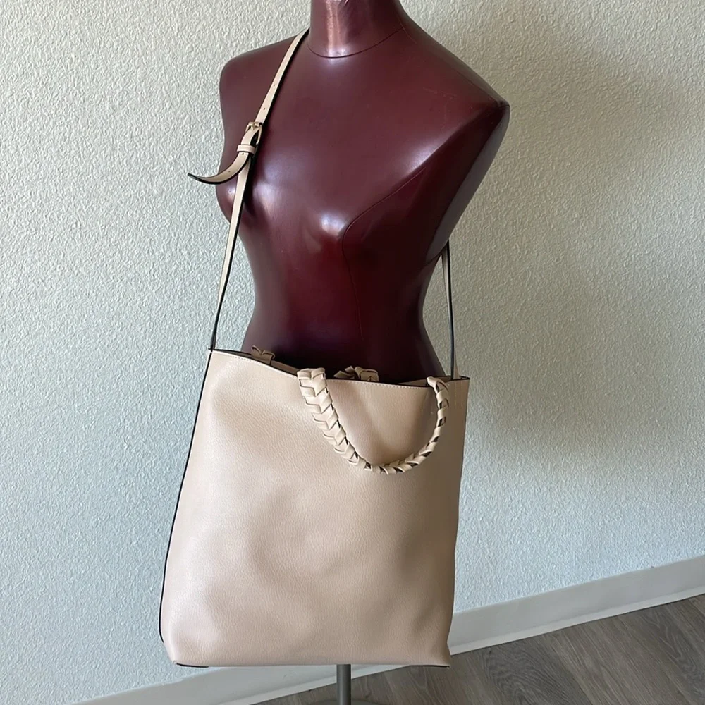 Jules Kae Vegan Leather Tote light beige